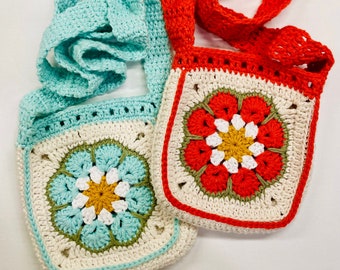 Flower Crochet Purse Pattern Sunflower Bag With Strap Granny Square Pattern Crossbody Purse Crochet Pattern Quick Purse Pattern Crochet