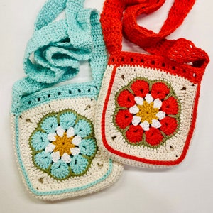 Flower Crochet Purse Pattern Sunflower Bag With Strap Granny Square Pattern Crossbody Purse Crochet Pattern Quick Purse Pattern Crochet