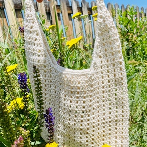 Crochet Mesh Bag Pattern PDF Download Beginner Friendly Mesh Hand Bag Crochet Pattern Single Handle Bag Crochet Fancy Crochet Bag Simple