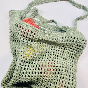 Sac à provisions Crochet Pattern Grocery Tote Handmade Tutorial Market Bag Fine Mesh Réutilisable Grocery Bag Crochet Pattern Net Tote Bag