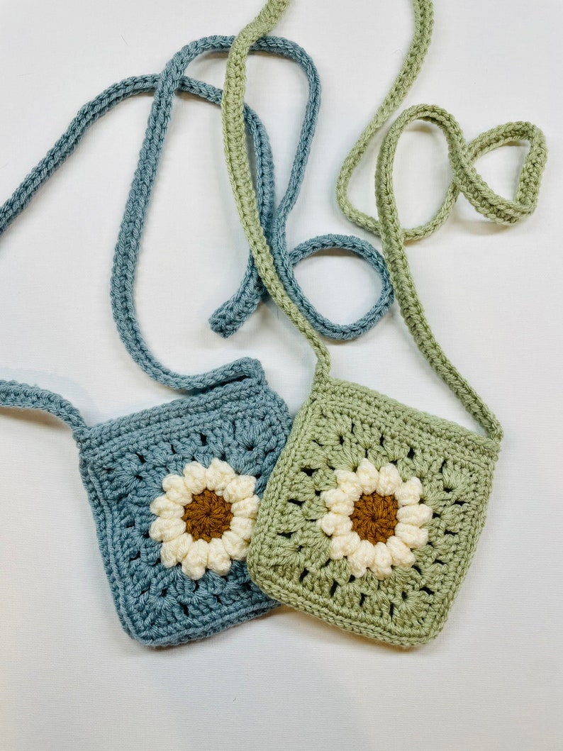 Daisy Crochet Purse Pattern Sunflower Bag With Strap Granny Square Pattern Crossbody Purse Crochet Pattern Quick Purse Pattern Crochet image 1