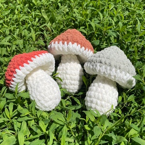 Crochet Mushroom Pattern PDF Digital Download Beginner Friendly Amigurumi Mushroom Fluffy Crochet Plushie Easy Large Mushroom Colorful