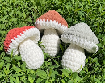 Crochet Mushroom Pattern PDF Digital Download Beginner Friendly Amigurumi Mushroom Fluffy Crochet Plushie Easy Large Mushroom Colorful