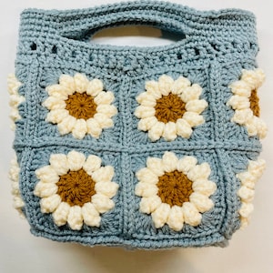 Patrón De Bolso Tote De Ganchillo Bolso De Flores Hinchadas De Ganchillo Patrón De Bolso Mini Daisy Patrón De Bolso De Ganchillo Floral Bolso Pequeño A Crochet Patrón imagen 6