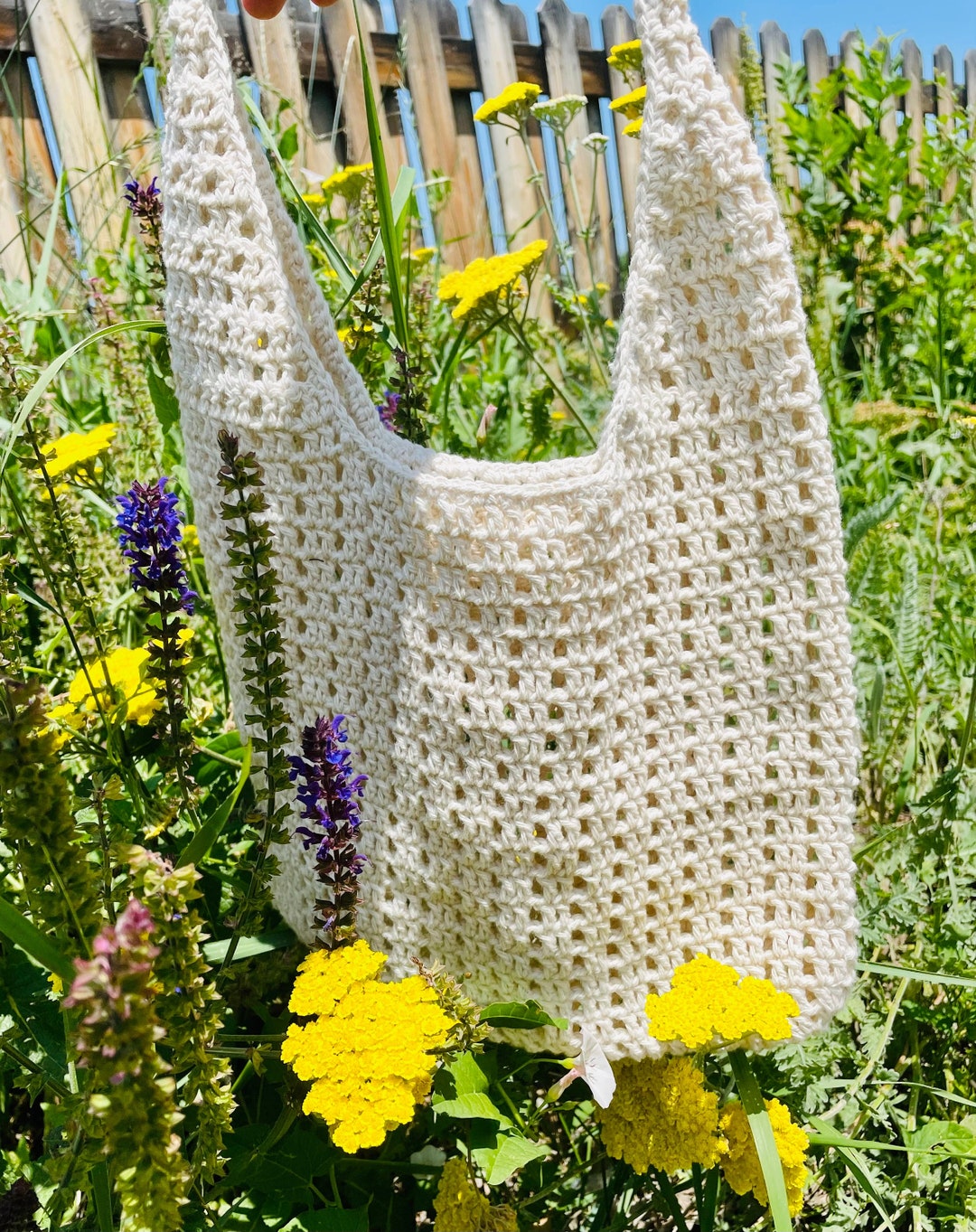Crochet Mesh Bag Pattern PDF Download Beginner Friendly Mesh Etsy