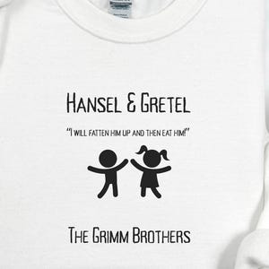 Hansel and Gretel Fairy Tale Crewneck Sweatshirt, Unisex Literary Gift, Cozy Sweatshirt for Book Lovers, Hansel & Gretel Merch