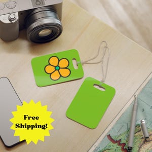 Helle Blumengepäckanhänger, gut sichtbarer Gepäckanhänger, Reise-Accessoire, Geschenk für Reisende, Frühlingsdekor, Urlaubsutensilien