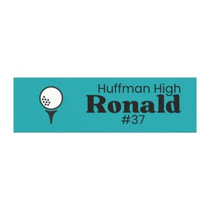 Personalized Golf Car Magnets, Custom Car Stickers, Huffman High Golf #37, Sports Team Decor, Auto Accessories