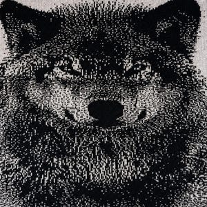 Strickmuster für eine Wolfsdecke, wendbare Doppelstrickdecke mit Wildtiermotiven, PDF-Anleitung