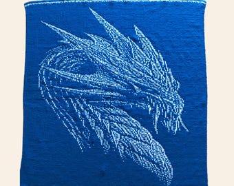 Dragon Knit Throw Blanket: Medieval Fantasy Pattern (PDF Pattern)