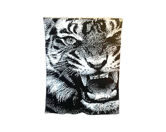 Padrão de manta de malha Tiger Knit: manta afegã reversível de malha dupla (download em PDF)