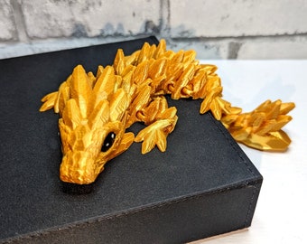 Gemstone Dragon - Baby Dragon "Gemstone" - Movable Desk Toy Fidget 3D Decoration Dragon Approx. 24 cm