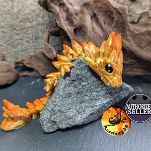 Gemstone Baby Dragon Mini - Dragon Baby "Gemstone" - movable desk toy Fidget 3D Decoration Dragon 15 cm