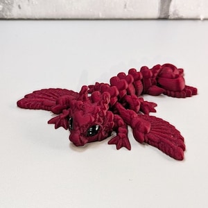 Movable dragon &quot;LOVE&quot; dark red *available immediately* - Winged dragon desk toy fidget decoration approx. 10.5 cm