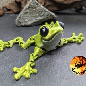 Movable frog as a decoration, desk toy or for your plants Fidget 3D decoration approx. 15 cm