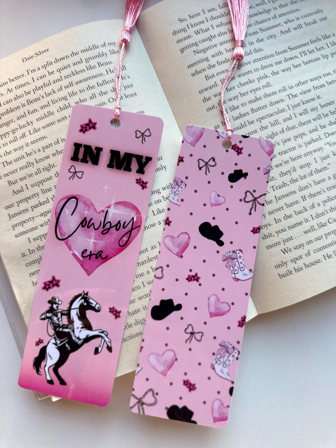 Pink Cowboy Bookmarks With Tassels, Book Lover Gift - Etsy