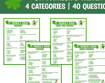 St. Patrick's Day Trivia Game – Irish Culture, Food & History (Printable PDF)