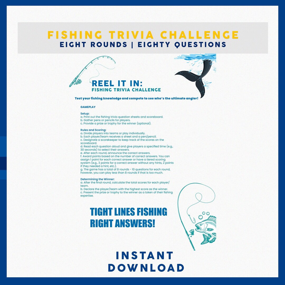 Fishing Trivia Game, Ultimate Fishing Quiz, Fishing Game, Fishing