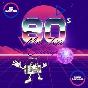 80s Music Trivia Game - Printable 80s Party Game - Fun Retro Music Quiz - 80s Themed Game Night - Instant Download