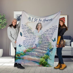 Mothers Day Gift for Loss of Mother - Memory Photo Blanket - Memorial Blanket with Mom's Picture - Remembrance Gift - Thoughtful Grief Gift