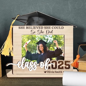 Personalized Graduation Picture Frame With Tassel Holder, Graduation Gift for Daughter Class of 2025, High School Grad, College Grad Gift