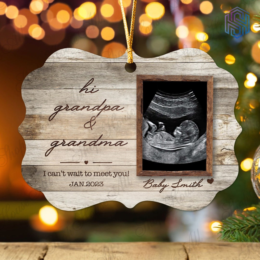 Grandpa and Grandma to Be Ornament Ultrasound, Expecting Grandpa Gifts