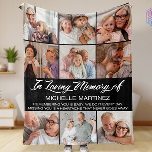 In loving memory photo blanket loss of mom - Memorial blankets with pictures - Mother memorial gift - Sympathy blankets Christmas gift