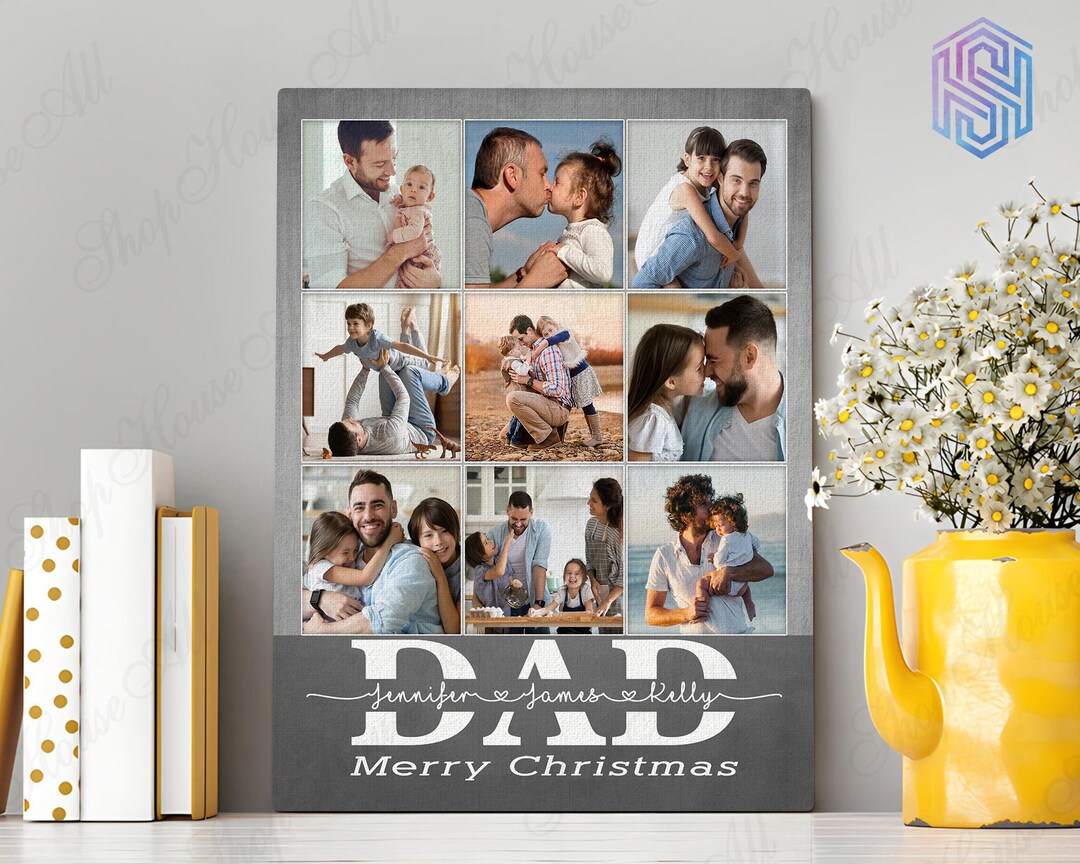Dad Christmas Gift From Son Dad Merry Christmas Photo Canvas Etsy