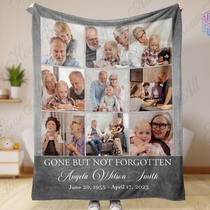 Loss of mother memorial blankets with pictures, Christmas blanket, Custom photo collage In loving memory blanket, Sympathy blanket
