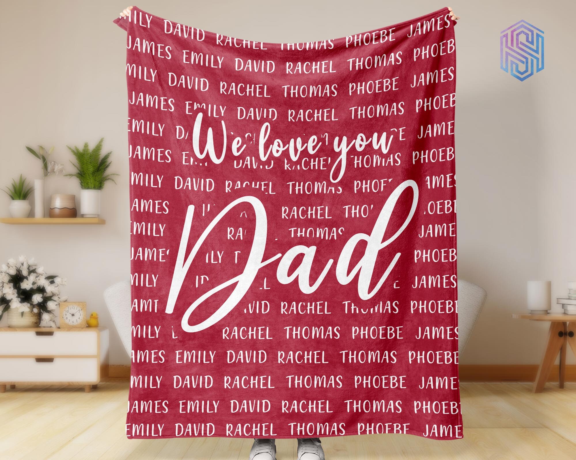 We Love You Dad Blanket Fathers Day Gift From Daughters Etsy
