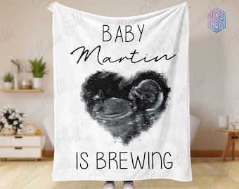 Custom ultrasound photo blanket for dad to be, Expecting dad gift for new dad mom, First time dad gift from wife, Fathers day blanket