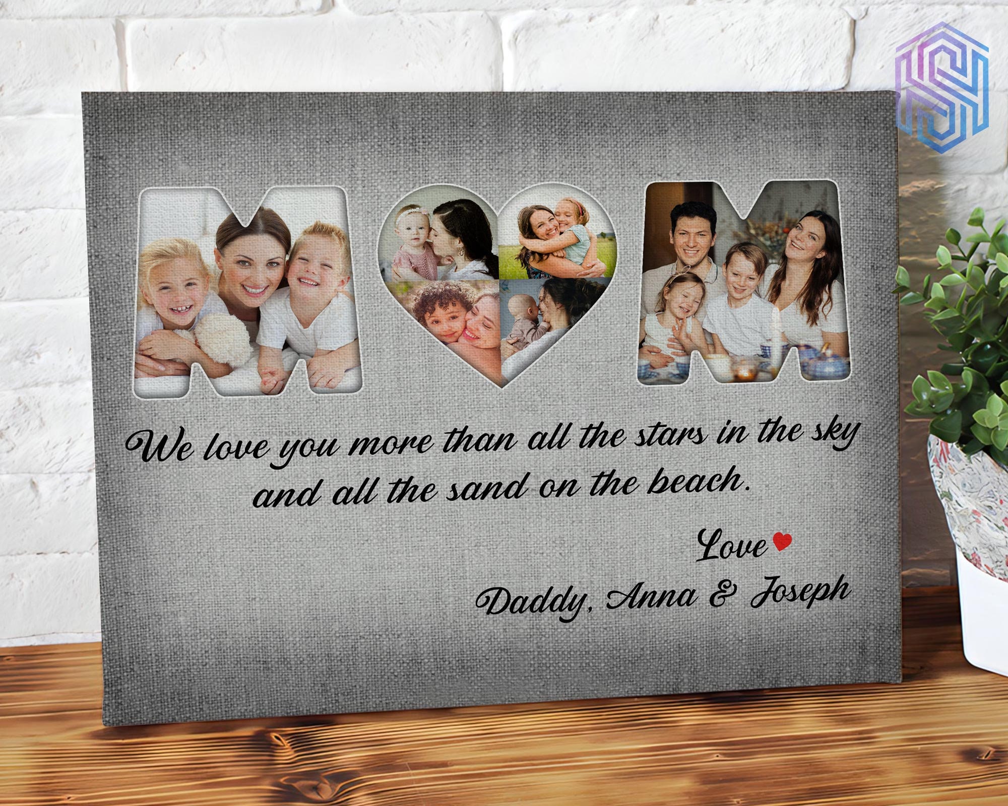 Christmas Gift for Mom From Daughter and Son Custom Photo Canvas Gifts for  Mom Best Mom Gift Mom Birthday Gift From Kids Xmas Gift 