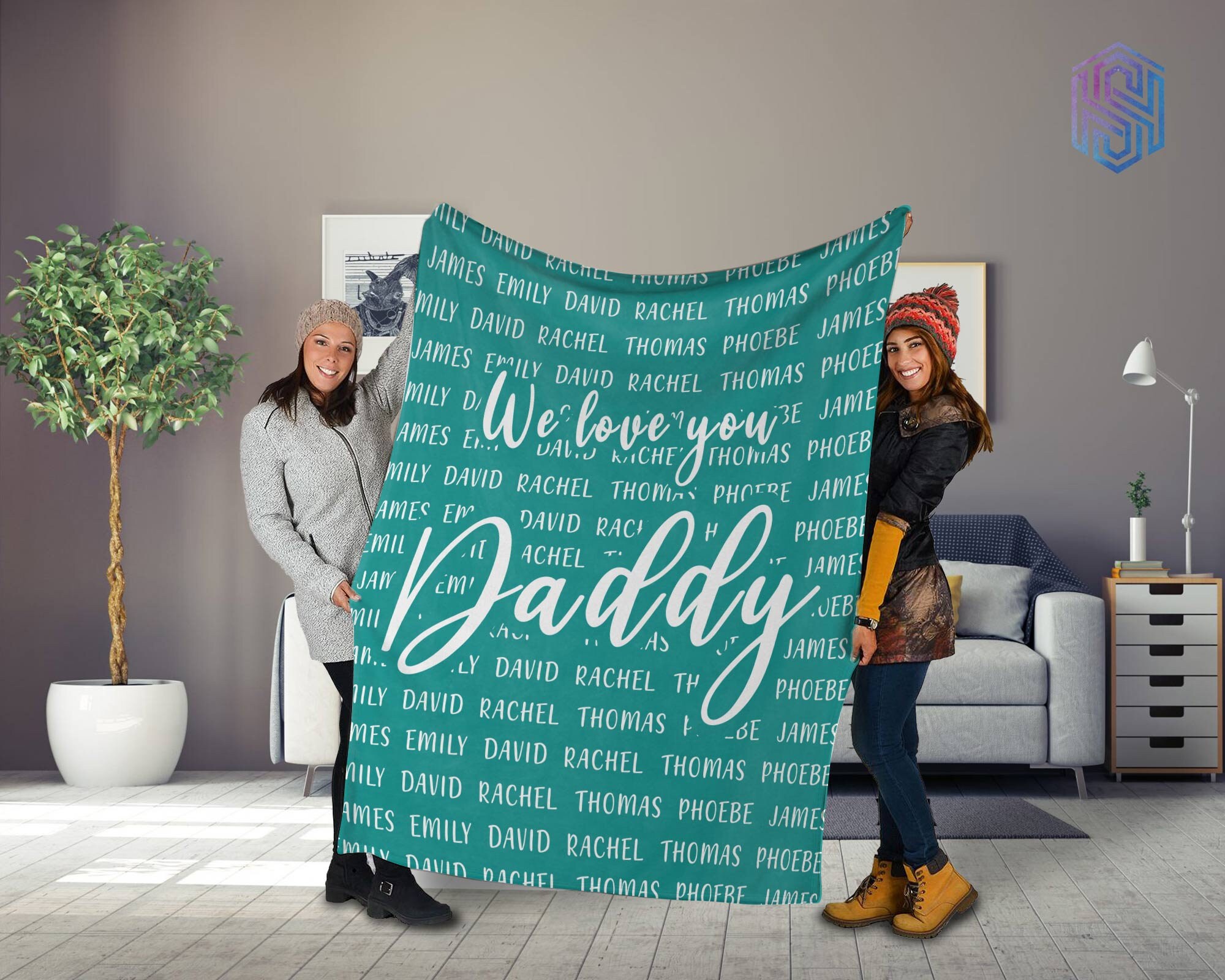 We Love You Dad Blanket Fathers Day Gift From Daughters Etsy