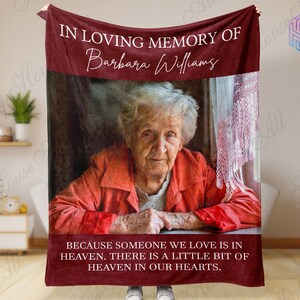 Loss of mother blanket, In loving memory blanket, Memorial photo blankets, Christmas blanket loss of mother, Remembrance blanket Xmas gift