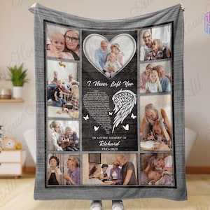 Custom Photo Memorial Blanket, Personalized Picture Throw Blanket, In Loving Memory Gift, Sympathy Blanket, Remembrance Gift for Family