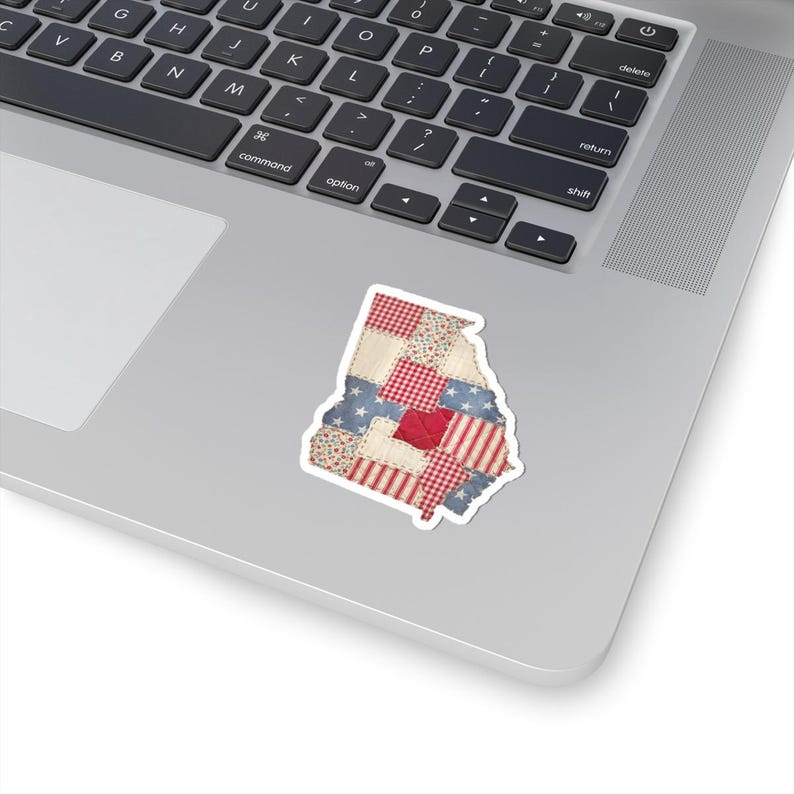Patchwork Georgia Map Kiss-cut Sticker | Americana State Outline ...