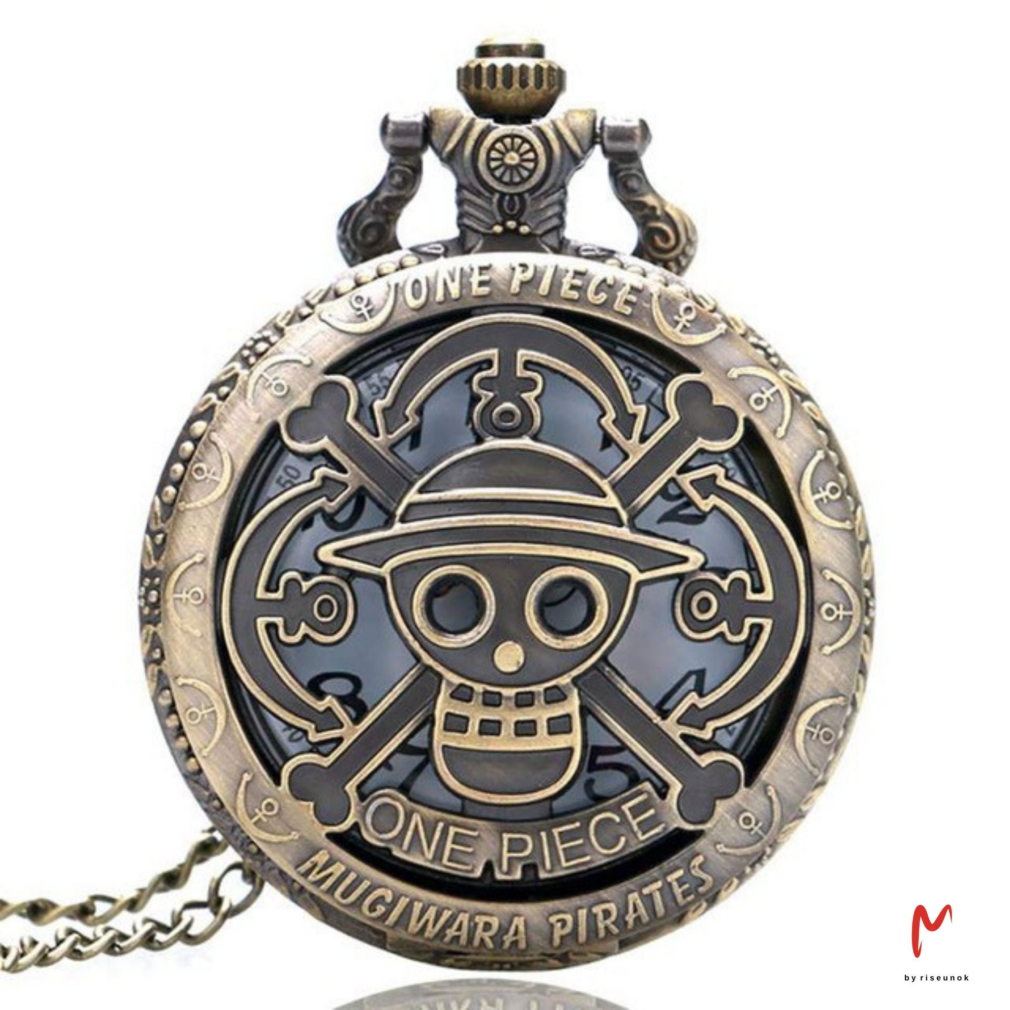 Luminous LED Pocket Watch Japan Cartoon Anime One Piece Pocket Watches  Necklace Chain Vintage FOB Steampunk Pendant Flash Clock