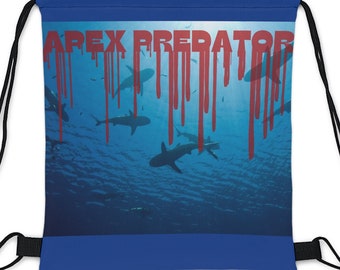 Custom Shark Outdoor Drawstring Bag