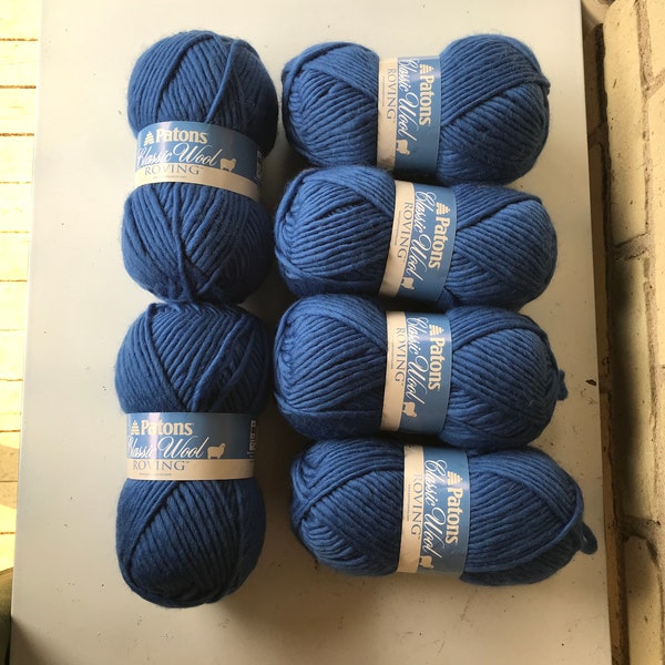 6 patons classic wool roving bulky wool 109 m / 120 yards brand new royal blue