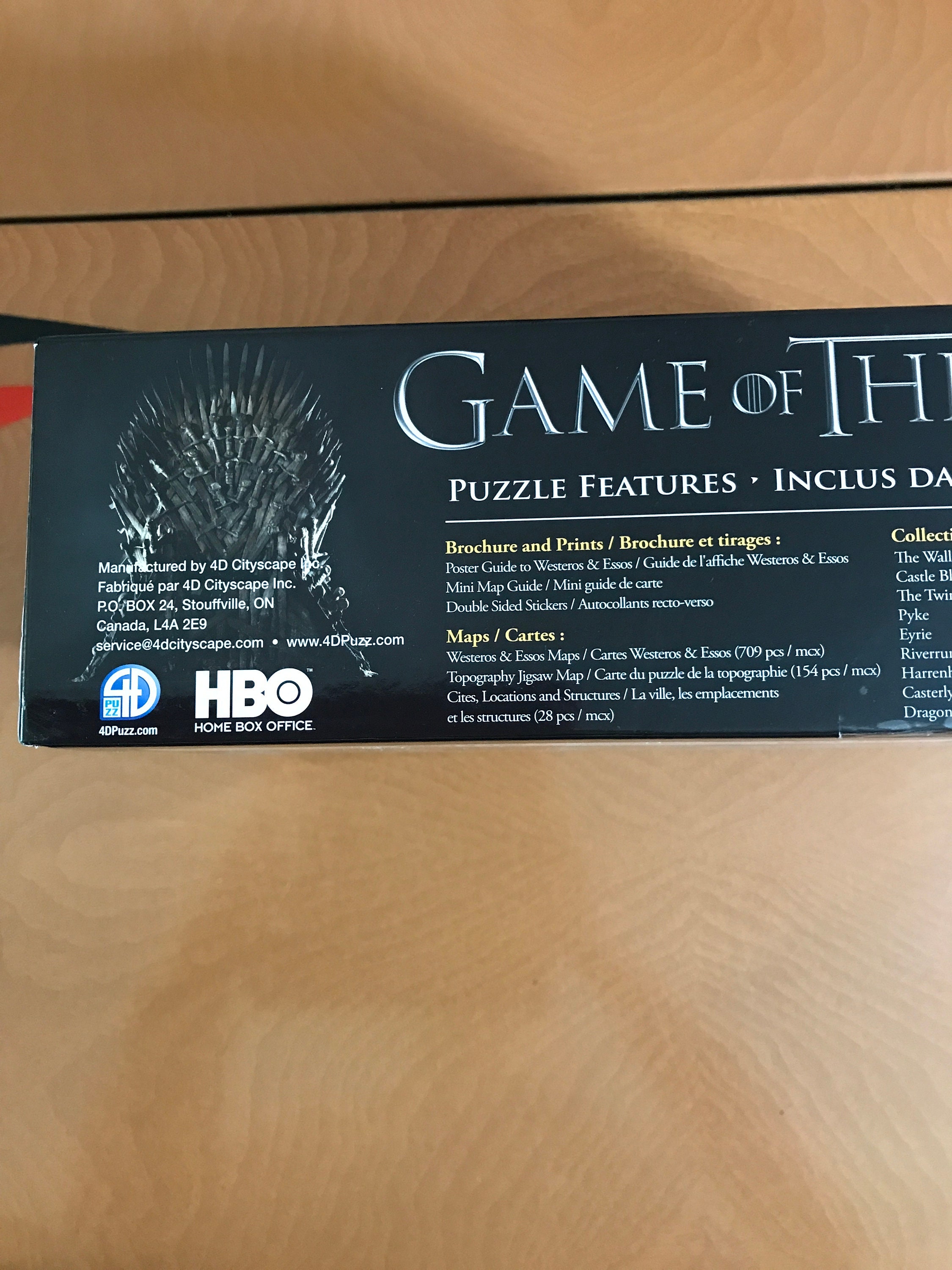 Games of Thrones 4d Puzzle of Westeros & Essos Factory