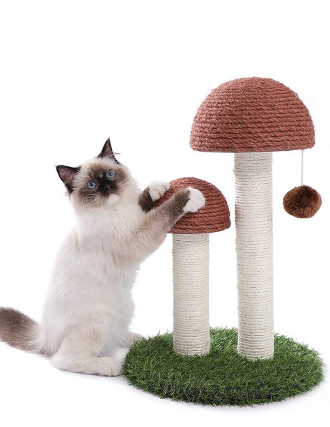 Cat Scratching Post, Mushroom Tall Cat Scratcher Featuring Natural