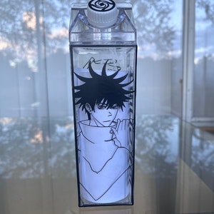 Anime Inspired Milk Carton Water Bottle | Fushiguro Megumi Milk Carton Bottle | Jujutsu Kaisen Milk Carton Bottle | JJK Custom