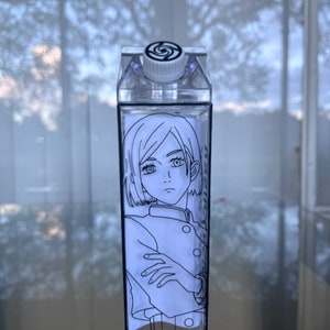 Anime Inspired Milk Carton Water Bottle | Kugisaki Nobara Milk Carton Bottle | Jujutsu Kaisen Milk Carton Bottle | JJK Custom