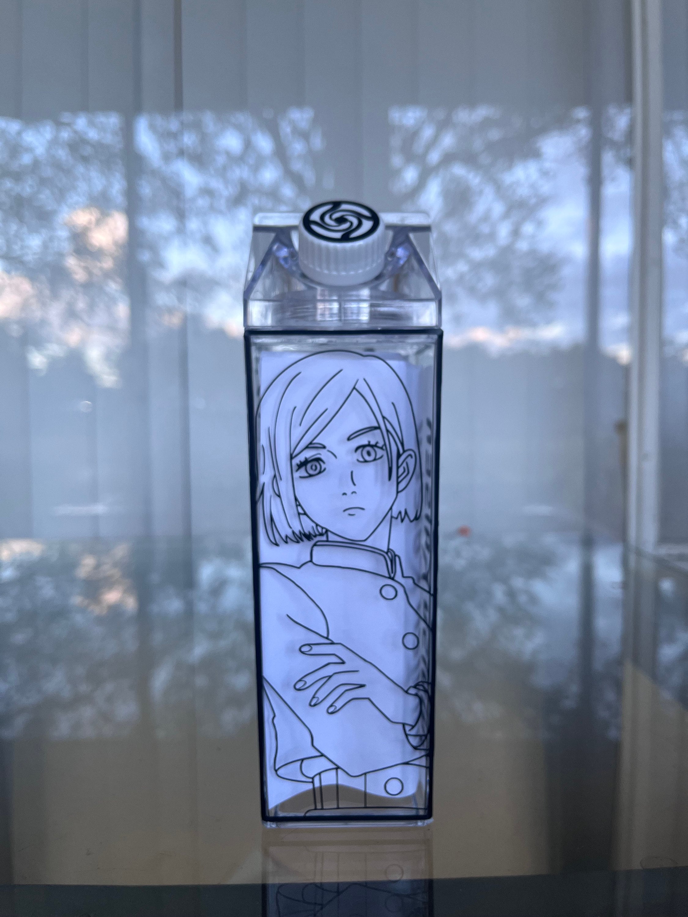 Anime Inspired Milk Carton Water Bottle | Kugisaki Nobara Milk Carton Bottle | Jujutsu Kaisen Milk Carton Bottle | JJK Custom
