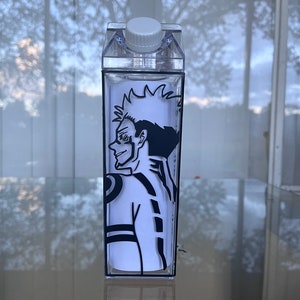 Anime Inspired Milk Carton Water Bottle | Sukuna Ryomen Milk Carton Bottle | Jujutsu Kaisen Milk Carton Bottle | JJK Custom
