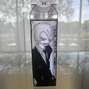 Anime Inspired Milk Carton Water Bottle | Sanji Milk Carton Bottle | One Piece Milk Carton Bottle | One Piece Custom