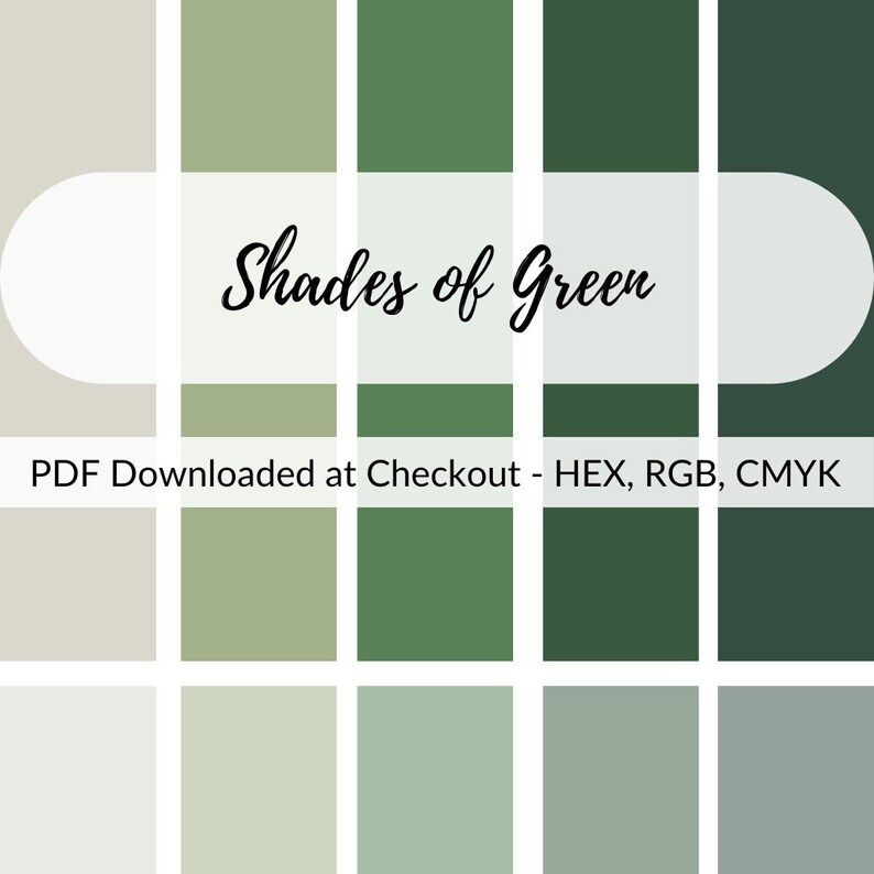 Shades of Green 2024 Trending Colour Palette, Easy to Download as PDF