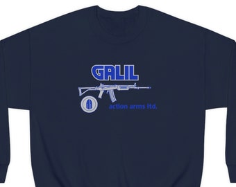 Retro 80's Action Arms IMI Galil Unisex Heavy Blend Crewneck Sweatshirt