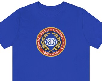 Swiss SIG PE90 P210 P220 P225 P226 Sg550 Sg 551 Sg552 Sg 553 Suisse Switzerland - Unisex Jersey Short Sleeve Tee