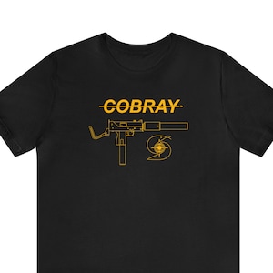 80&#39;s Cobray MAC 10 M11 M11/9 M12 Suppressed Retro Outline - Unisex Short Sleeve Tee